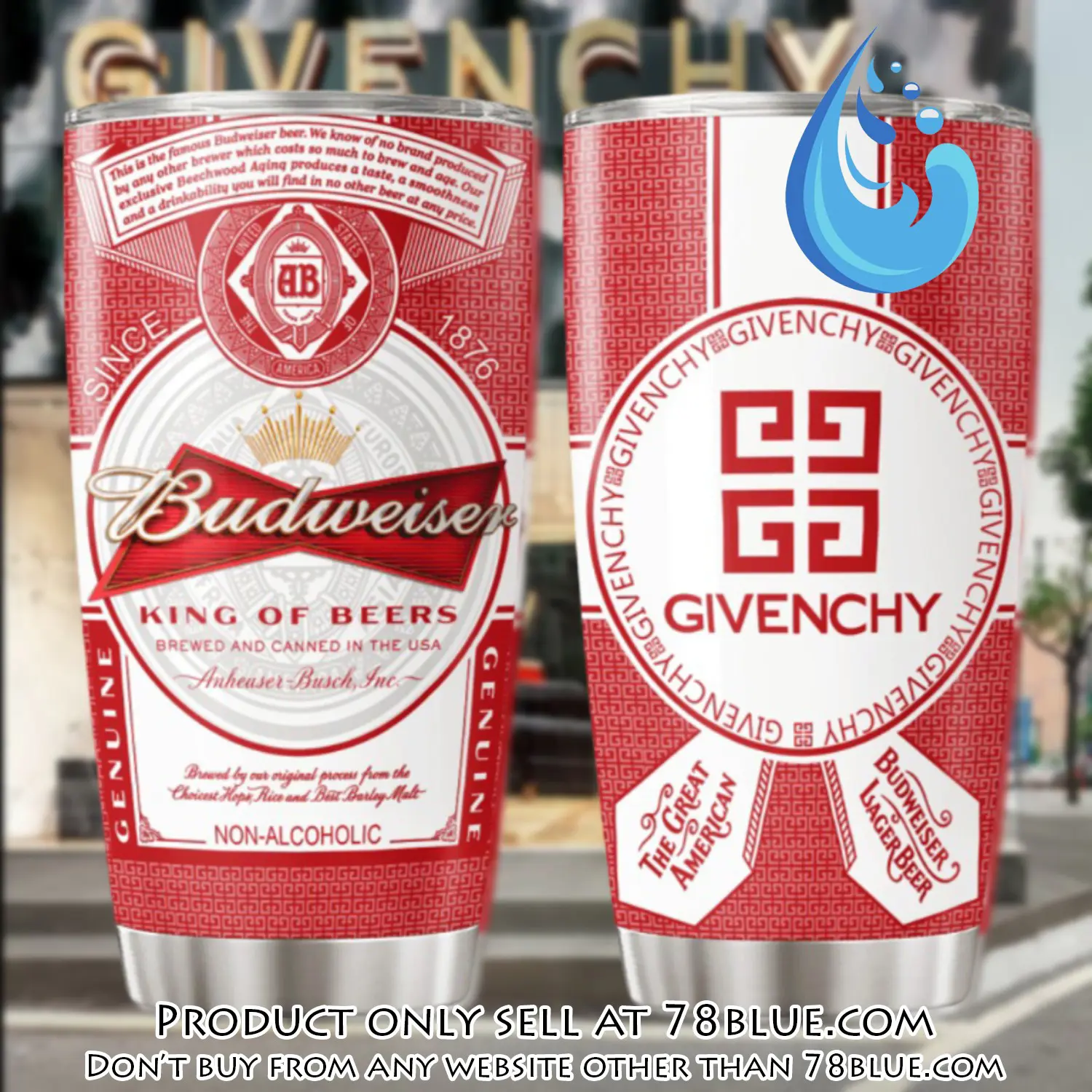 Givenchy budweiser stainless steel tumbler 20oz30oz 78b1138853